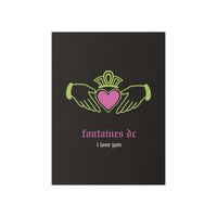 Fontaines DC - I Love You - Irish Claddagh (Black + Green + Pink)