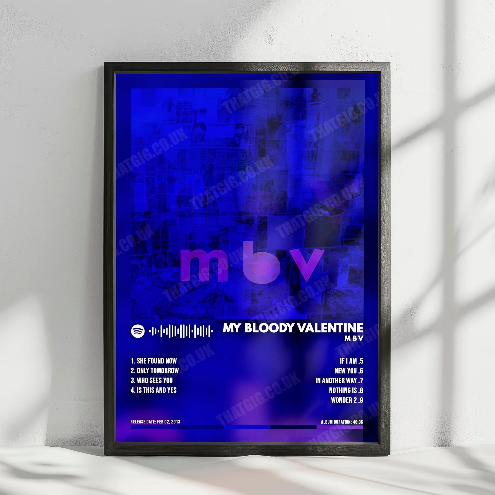 My Bloody Valentine "m b v" Album Cover Poster - with Complete Tracklist