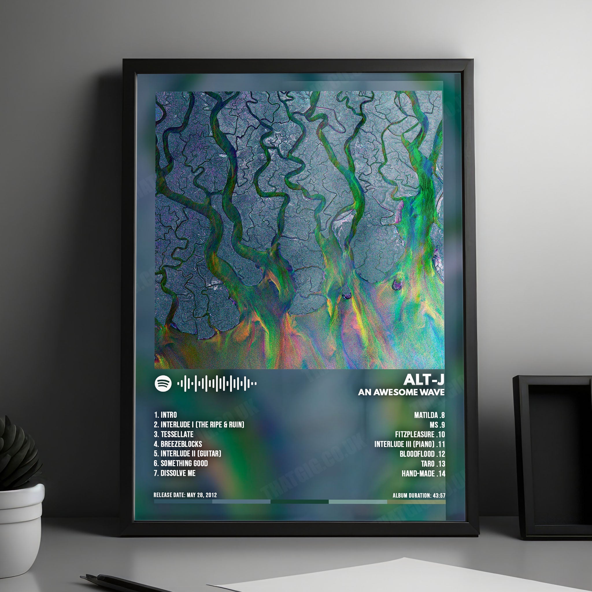 Alt-J "An Awesome Wave" Album Cover Poster - with Complete Tracklist
