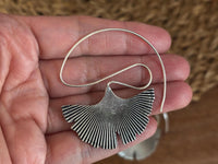 Ginkgo Whisper Earrings – Sculpted Sterling Silver Botanical Statement Drops.