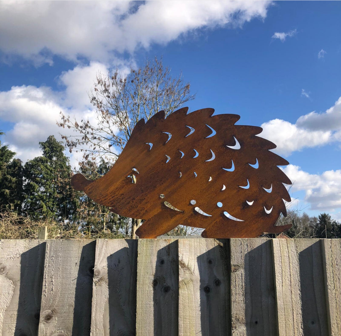 Garden Hedgehog Decoration , Rusty Metal Hedgehog / Garden Lawn Decor / Garden Ornament / Garden Feature Designed and made by us RW NORFOLK