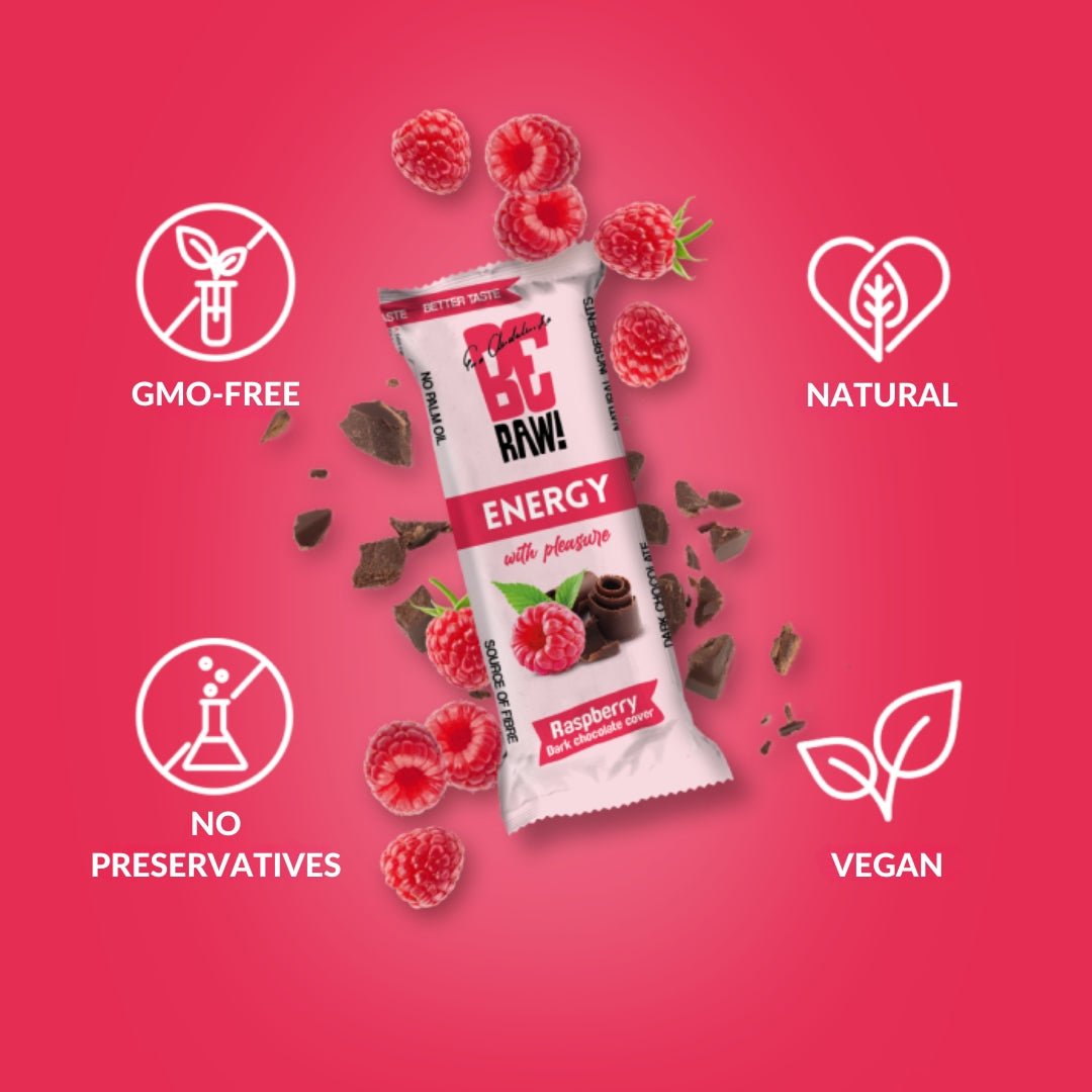 Energy Bar - Raspberry Dark chocolate cover 40g