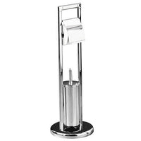Linnea Chrome Bathroom Set Toilet Brush And Roll Large Holder