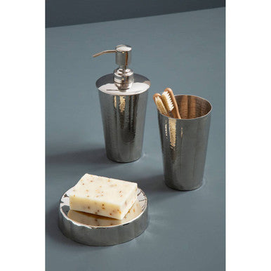 Hammered Bathroom Nickel Finish Tumbler