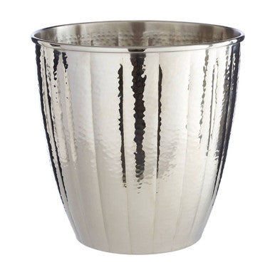Hammered Bathroom Nickel Finish Waste Bin