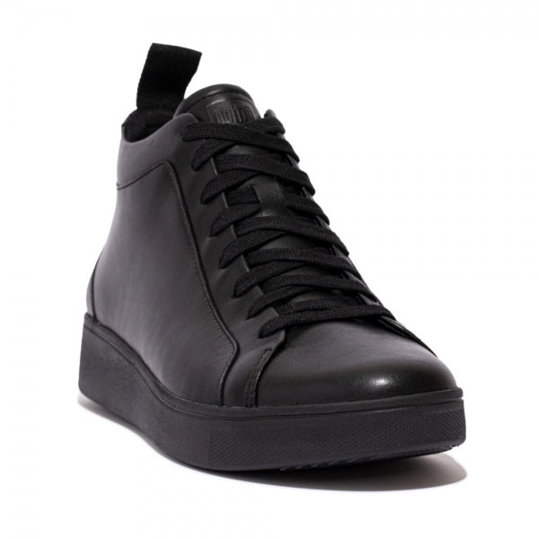 FitFlop RALLY LEATHER HIGH-TOP Womens Trainers Black