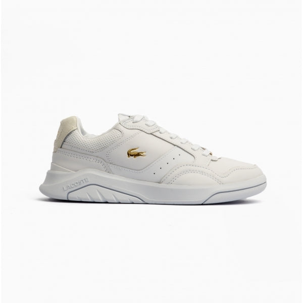 Lacoste GAME ADVANCE LUXE Womens Leather Trainers White/Gold