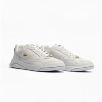 Lacoste GAME ADVANCE LUXE Womens Leather Trainers White/Gold