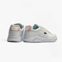 Lacoste GAME ADVANCE Womens Nubuck Trainers White/Light Pink