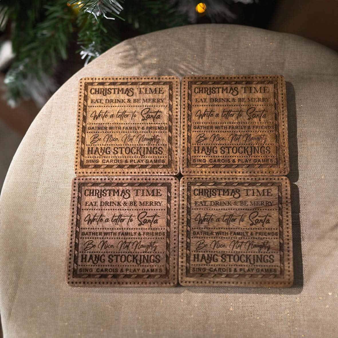 Set of 4 Christmas Time Coasters