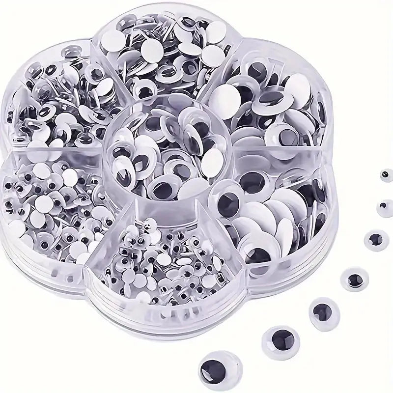 700 Wiggly Googly Eyes Assortment Kit - Vibrant, Colorful, and Versatile Plastic Eyes for Dolls, Crafts, and DIY Projects