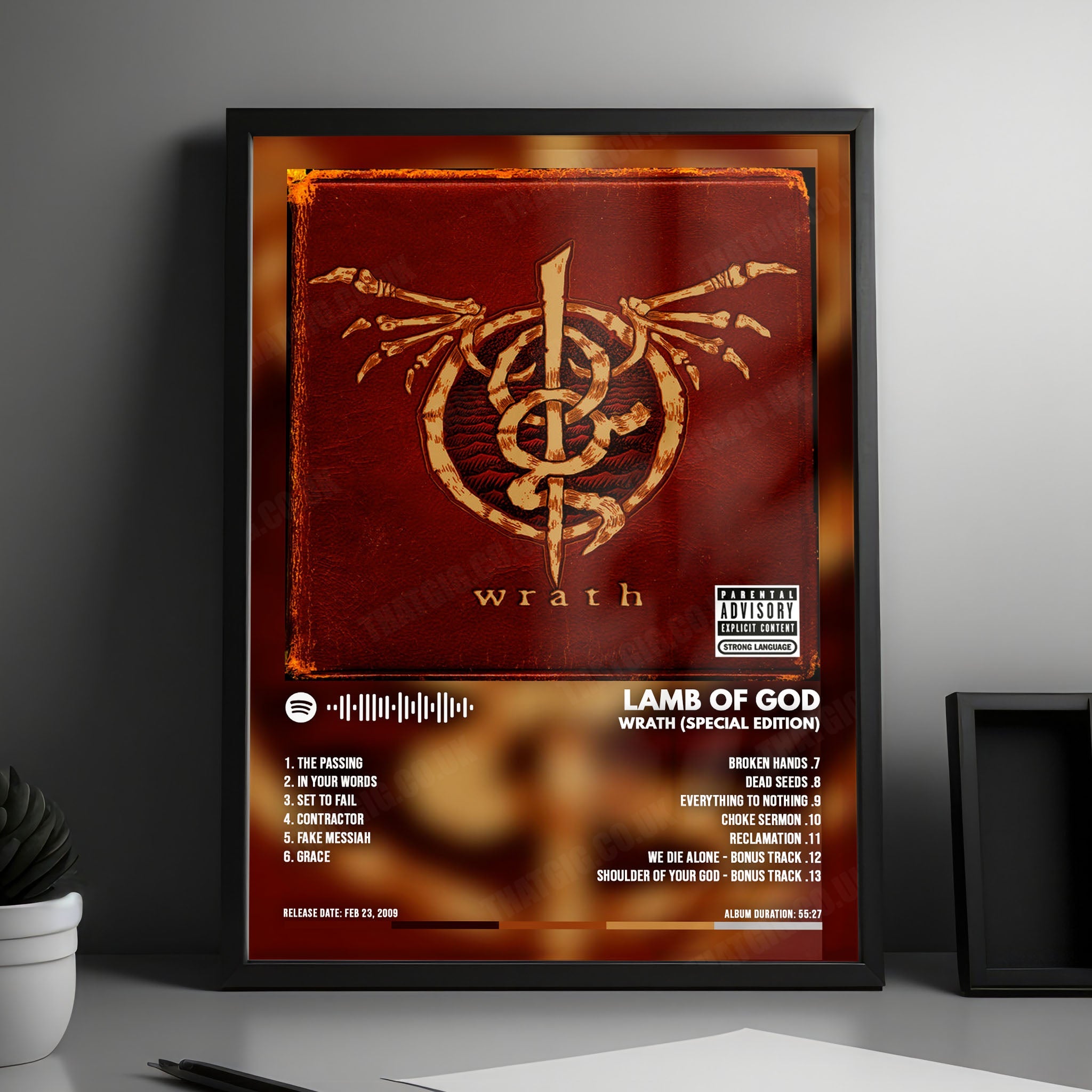 Lamb of God "Wrath  " Album Cover Poster - with Complete Tracklist