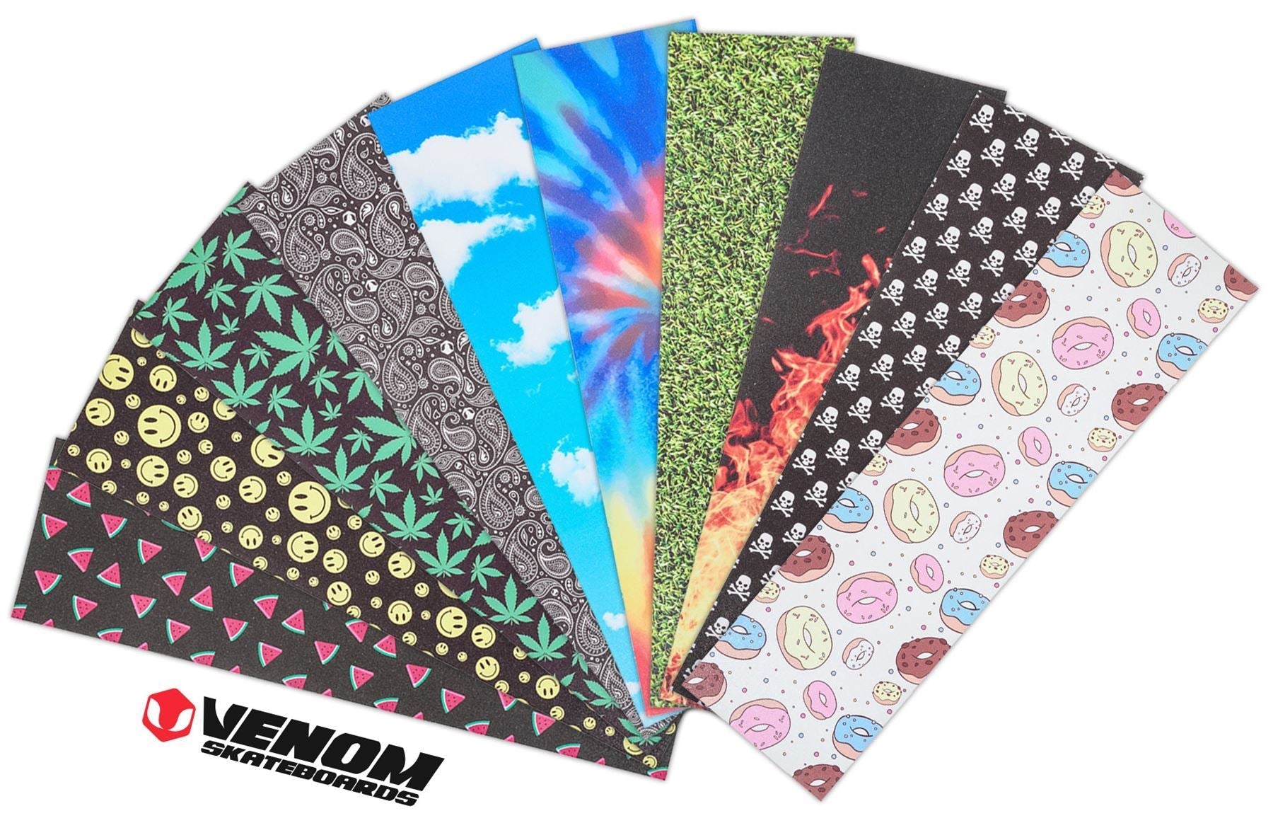 Venom Professional Grade Skateboard Griptape 9" x 33" - Watermelon