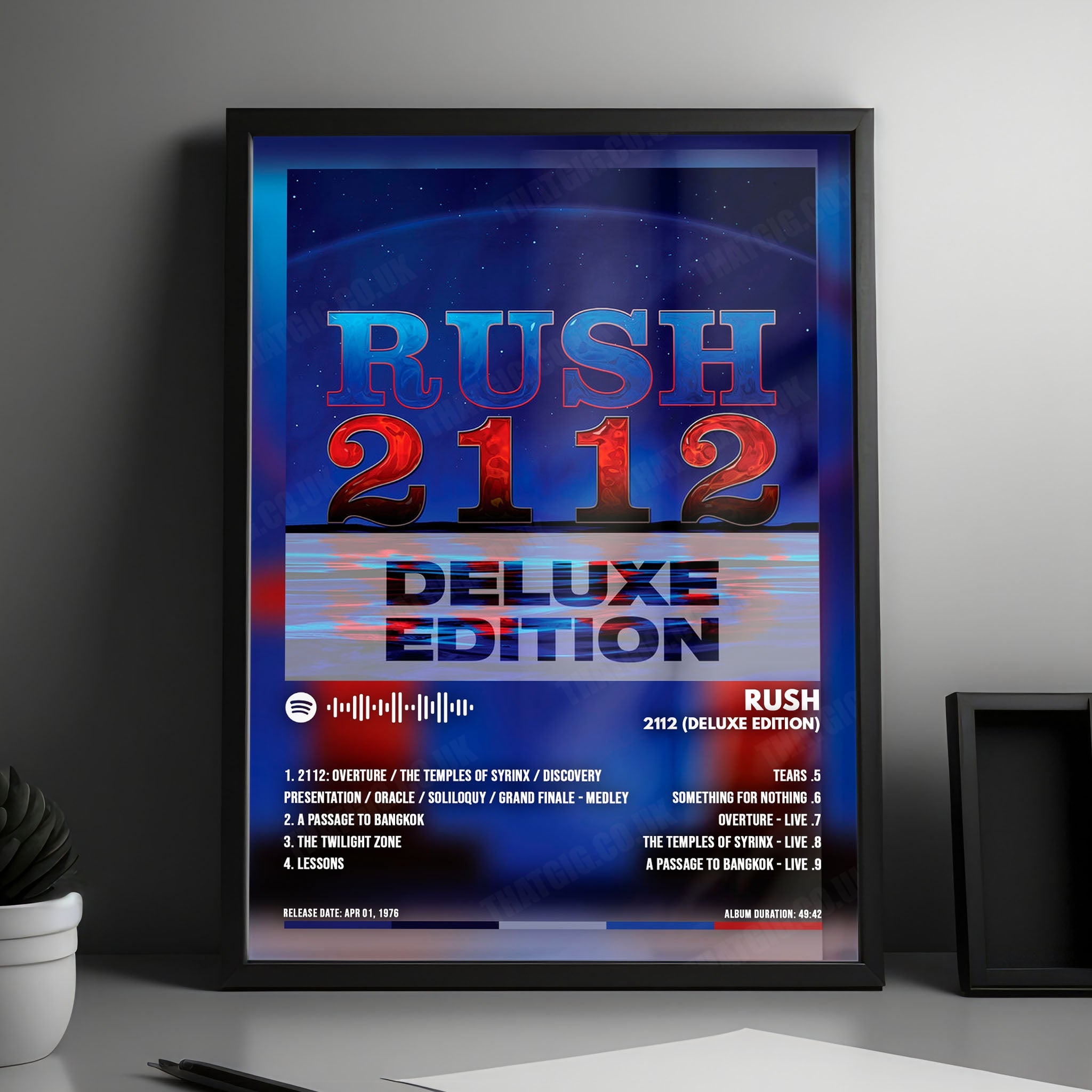 Rush "2112" Album Cover Poster - with Complete Tracklist
