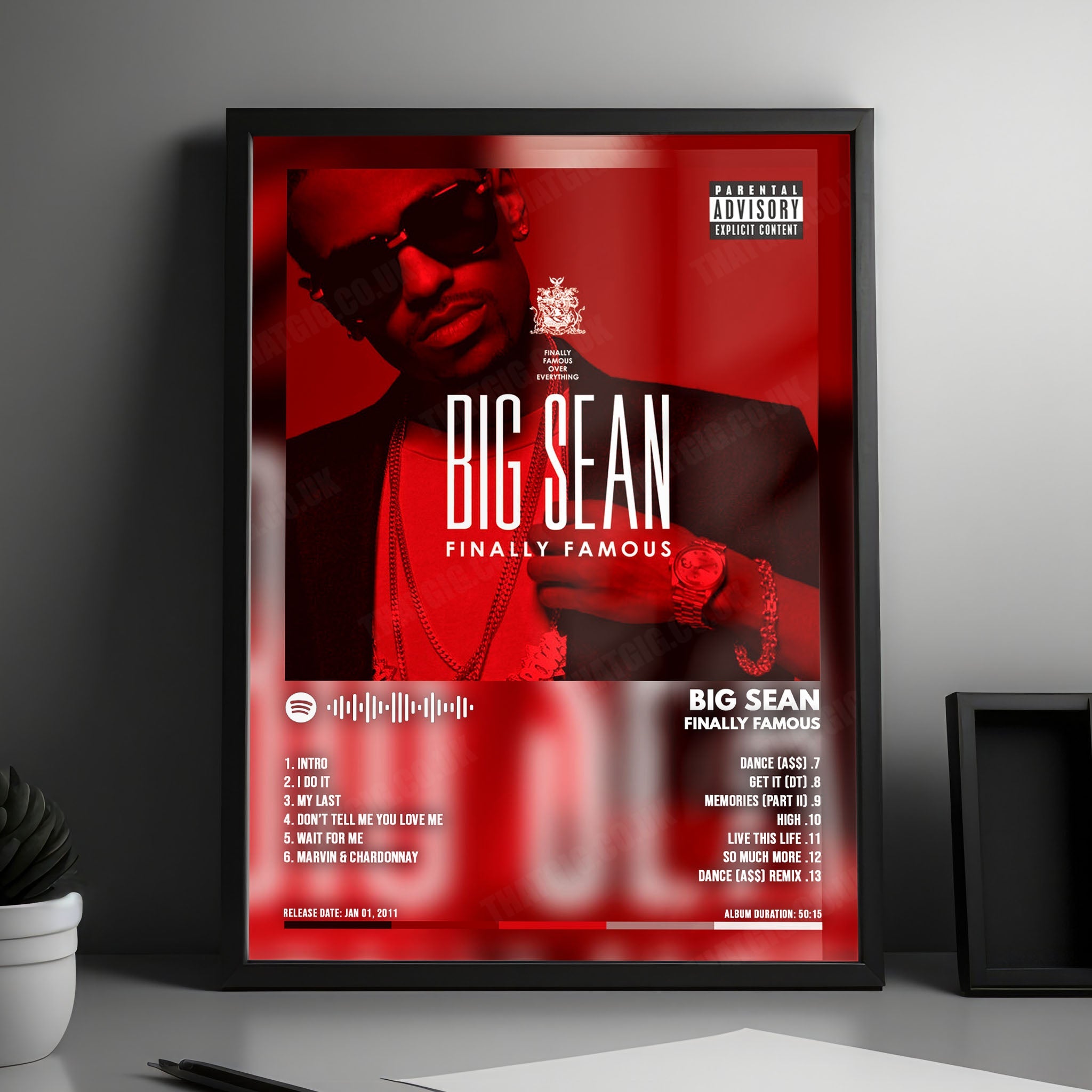 Big Sean "Finally Famous" Album Cover Poster - with Complete Tracklist
