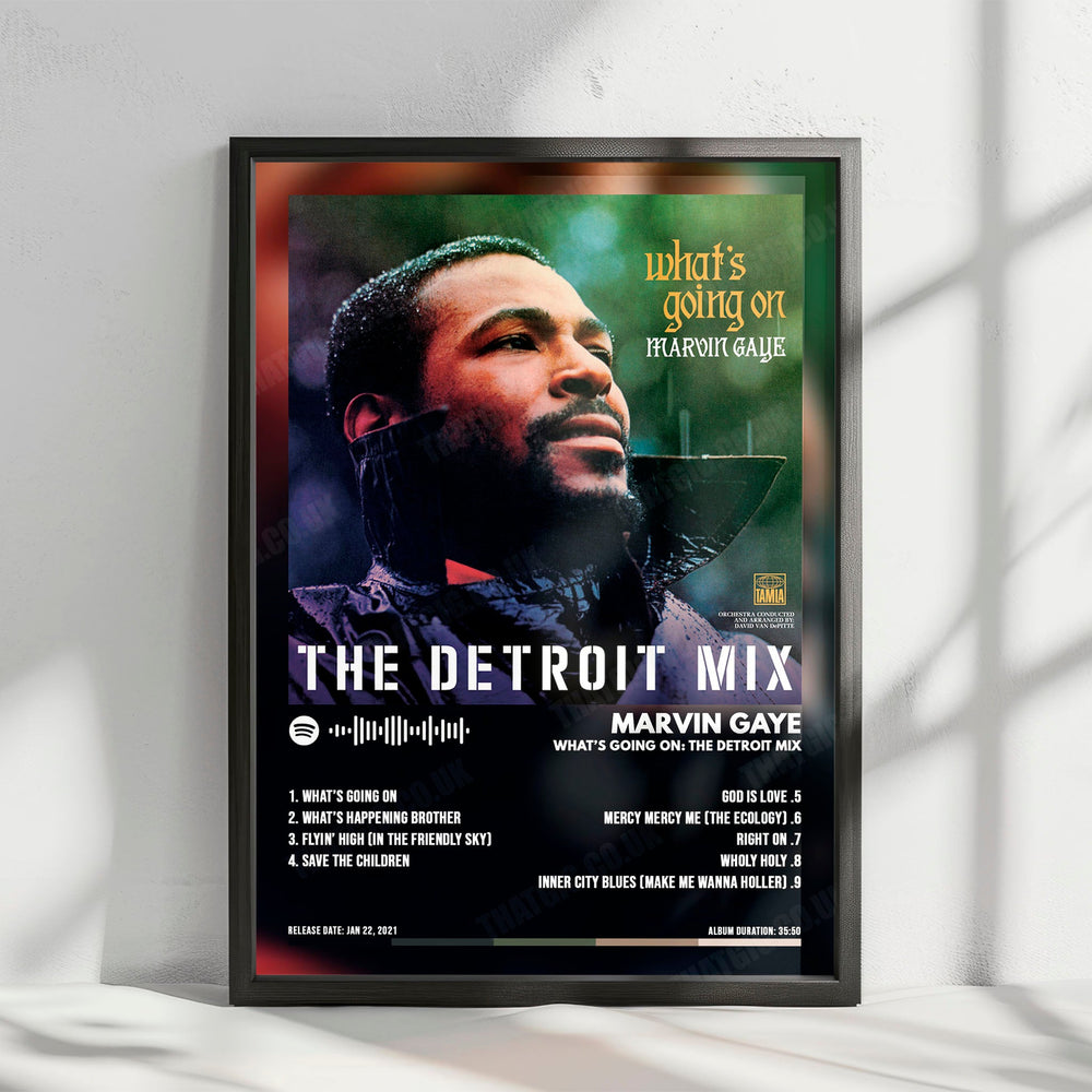 Marvin Gaye "What's Going On  " Album Cover Poster - with Complete Tracklist