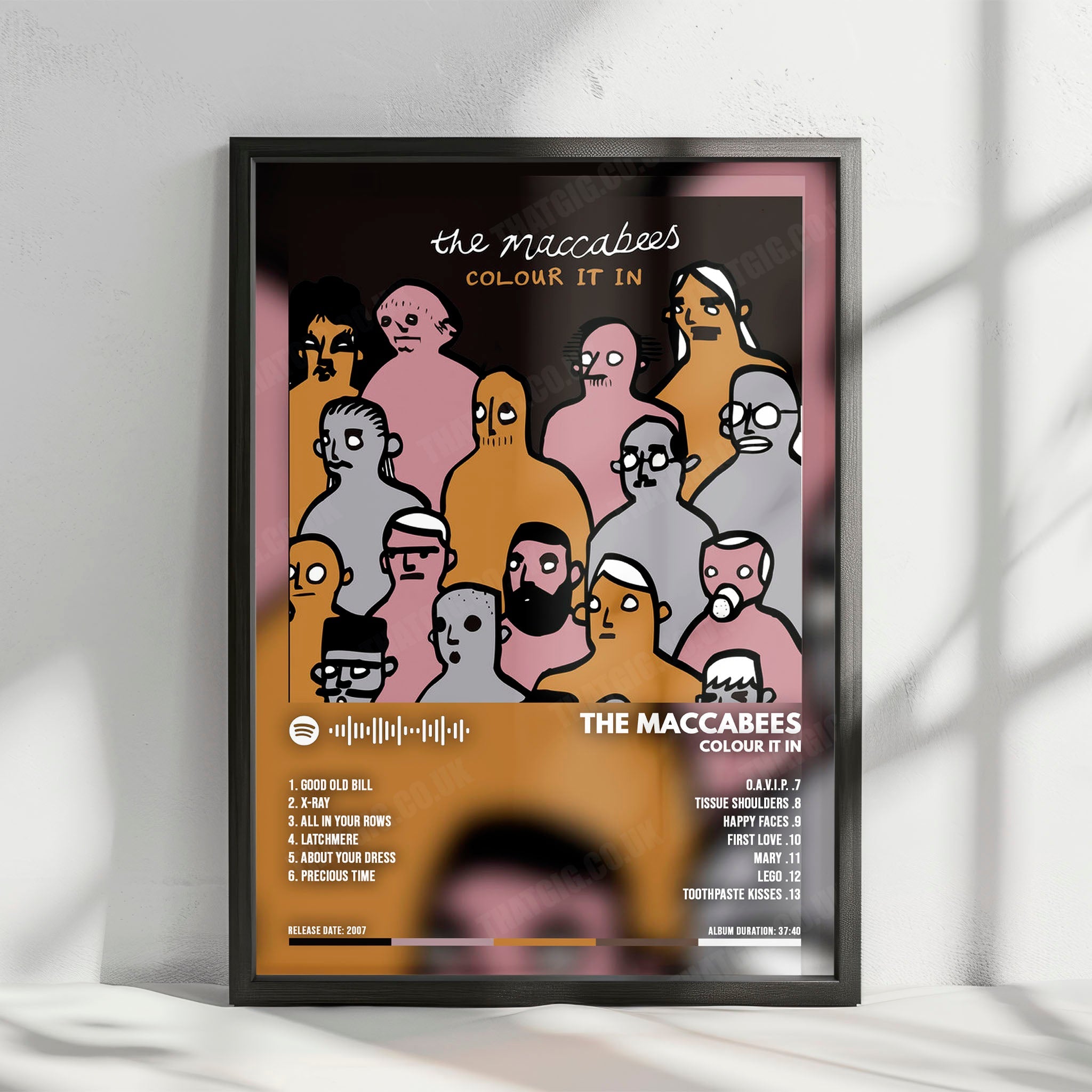 The Maccabees "Colour It In" Album Cover Poster - with Complete Tracklist