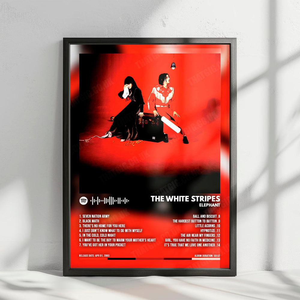 The White Stripes "Elephant" Album Cover Poster - with Complete Tracklist