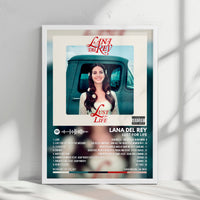 Lana Del Rey "Lust For Life" Album Cover Poster - with Complete Tracklist