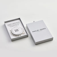 18th Birthday Heart Charm Stretch Bracelet with Quote Gift Box