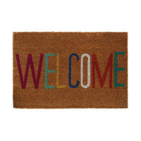 Welcome Multicolour Coir Doormat