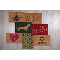 Welcome Multicolour Coir Doormat