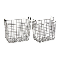 Set of 2 Rowan Black Wire Storage Baskets