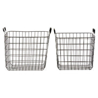 Set of 2 Rowan Black Wire Storage Baskets