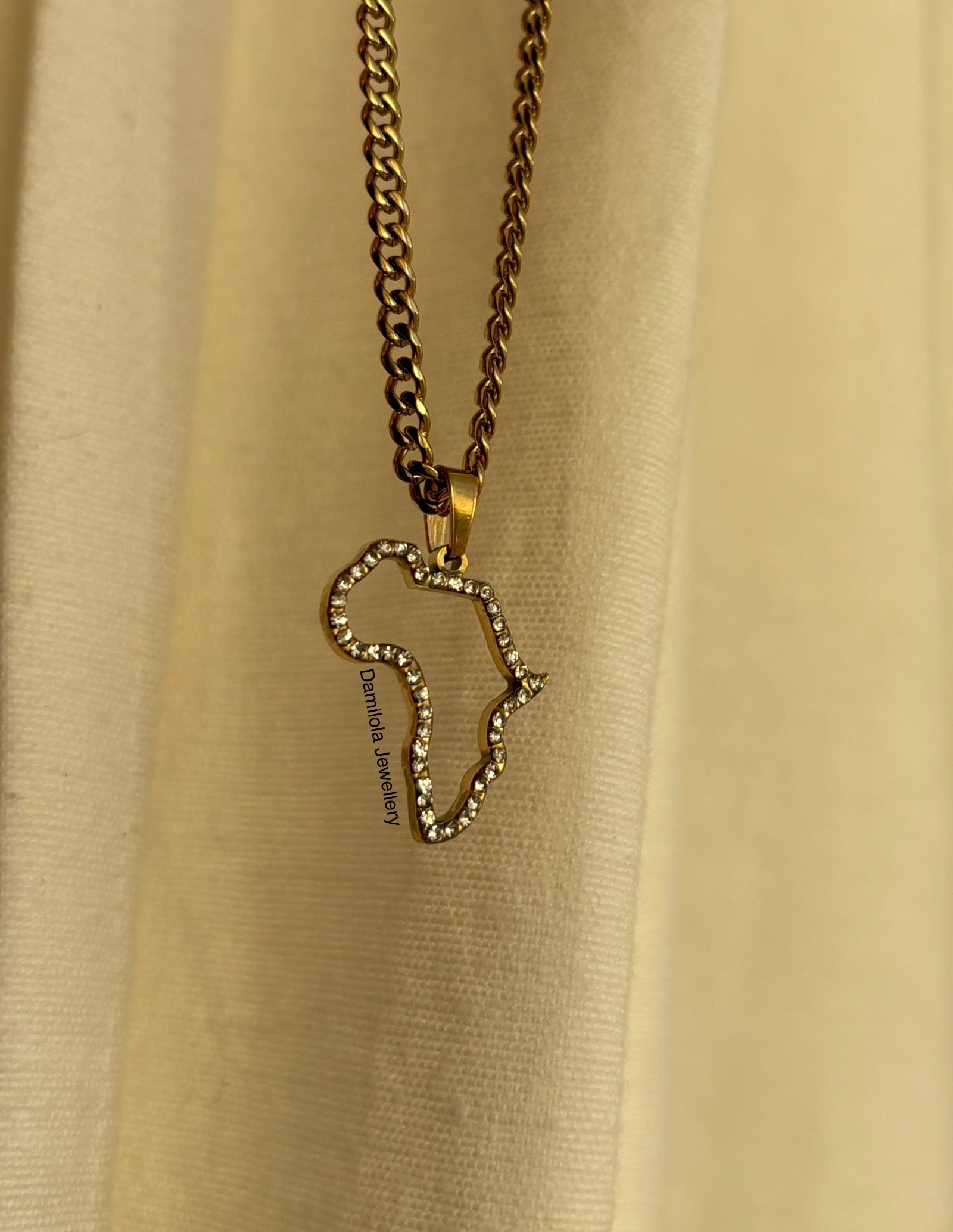 Africa ‘Atanda’ Gold Diamanté Outline Necklace - Limited Edition