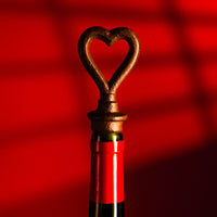 Modern Love Heart Shaped Bottle Stopper Vintage Style Cast Iron