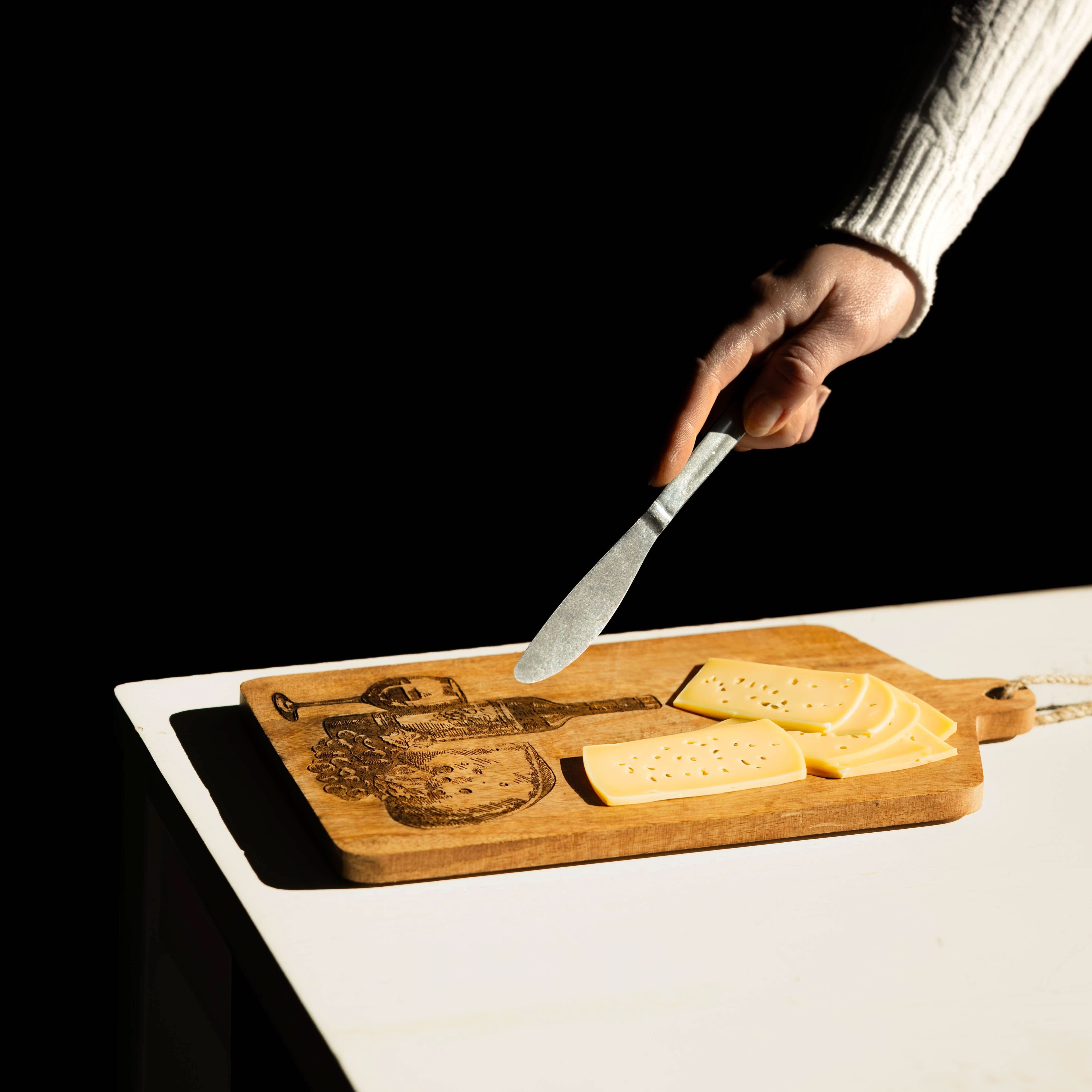 Wooden Cheese Board Serving Platter Wine Fruit Display