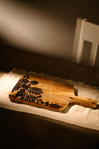 Festive Wooden Holly Berries Cheese Board