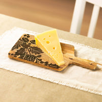 Festive Wooden Holly Berries Cheese Board