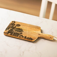 Festive Wooden Holly Berries Cheese Board