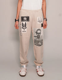 Multi-patch Jogger Pants in Ecru