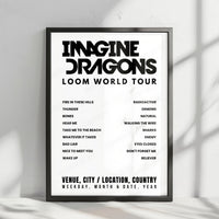 Imagine Dragons Setlist Poster - TWTC Nangang Exhibition Hall, Taipei - November 28th, 2024