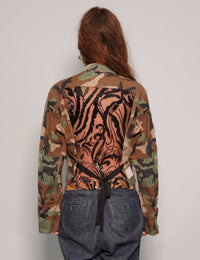 Cropped Party Back Shirt - Black Sequin - Camo