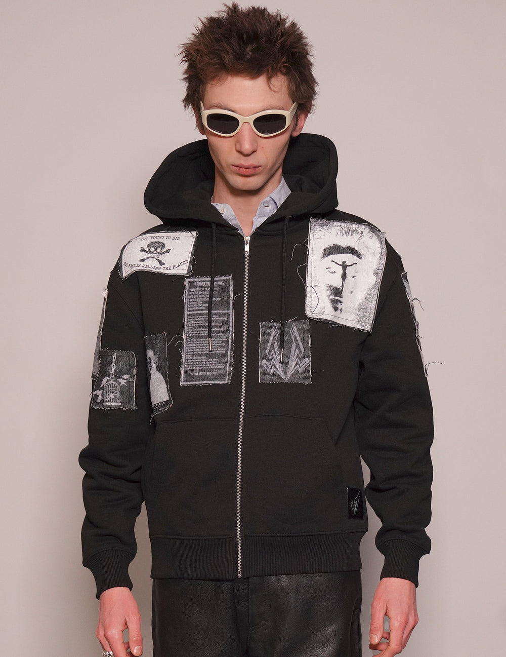 ST Multipatch Zip Hoodie in Black