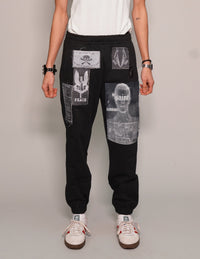 Multi-Patch Jogger Pants in Black
