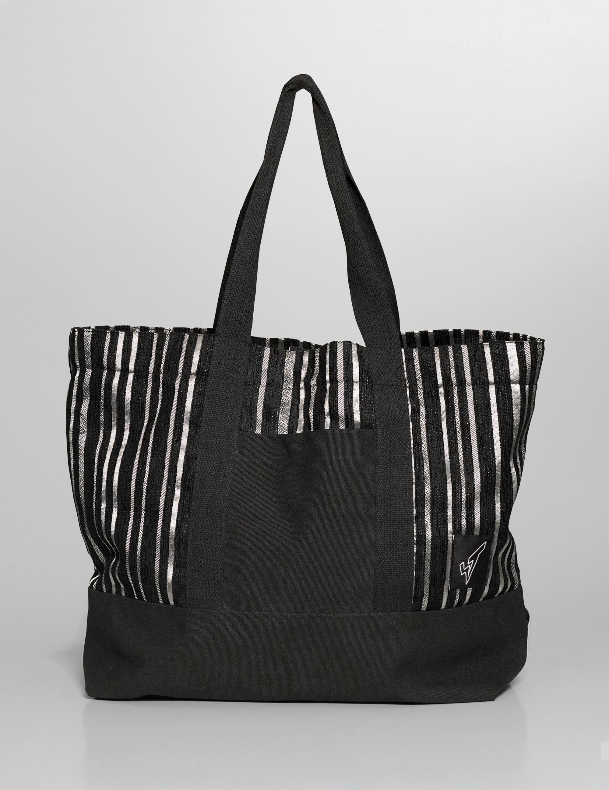 ST Tote Bag in Cotton & Velvet Jacquard Stripe