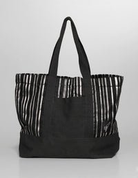 ST Tote Bag in Cotton & Velvet Jacquard Stripe