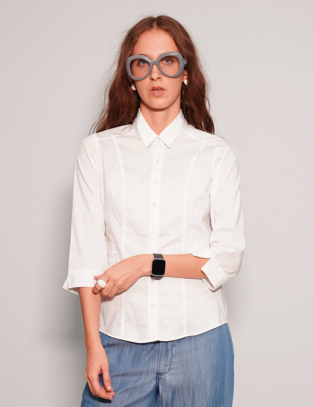 Cropped Sleeve Blouse