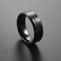 The Arcturus - 8mm Black Tungsten & Carbon Fibre Ring
