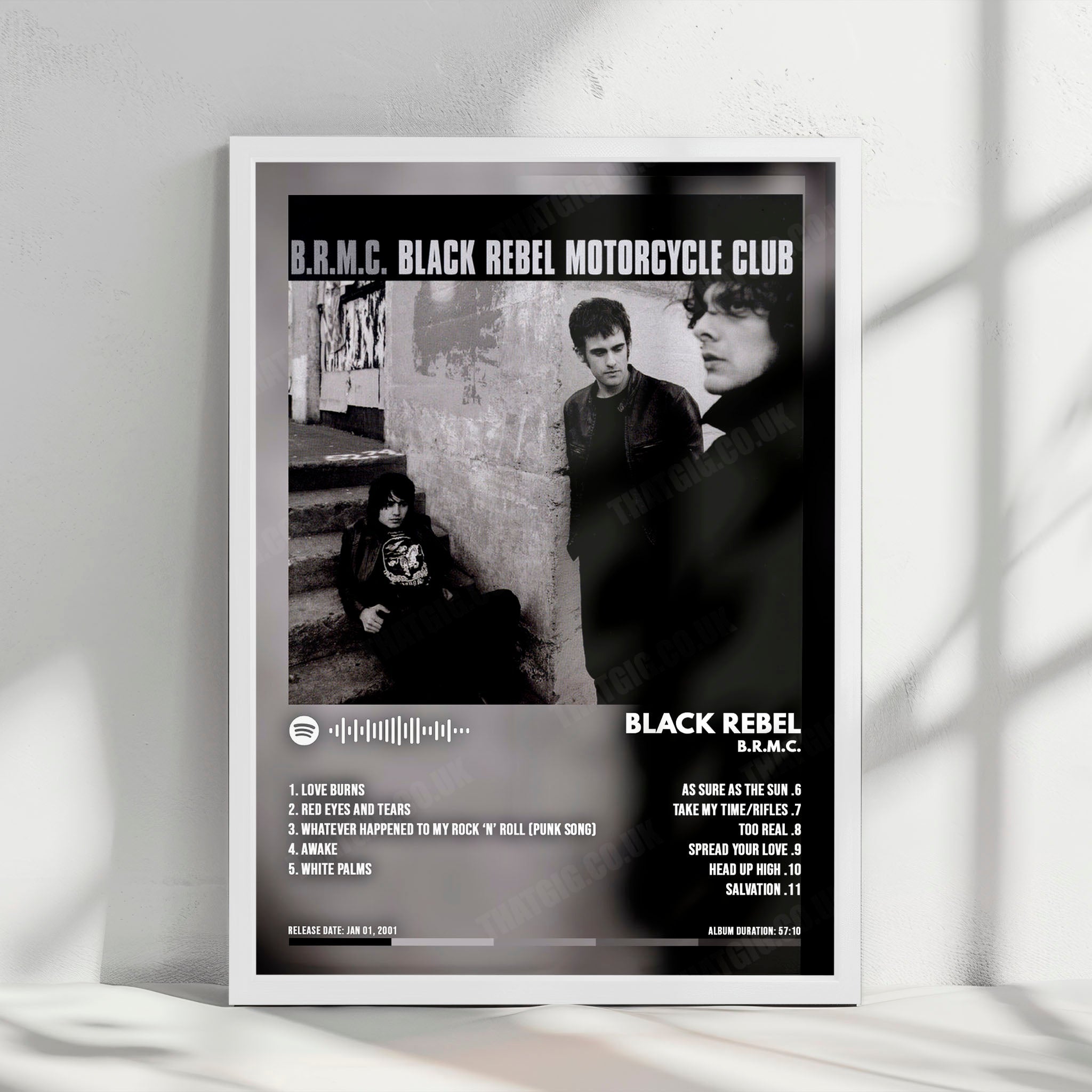 Black Rebel Motorcycle Club "BRMC" Album Cover Poster - with Complete Tracklist