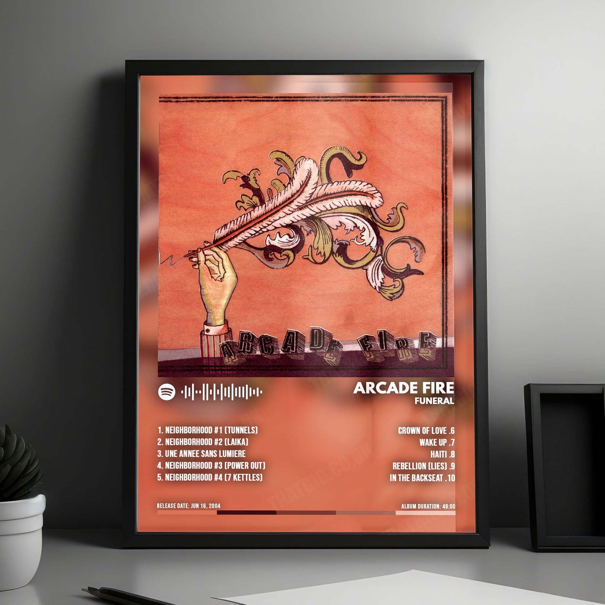 Arcade Fire "Funeral" Album Cover Poster - with Complete Tracklist