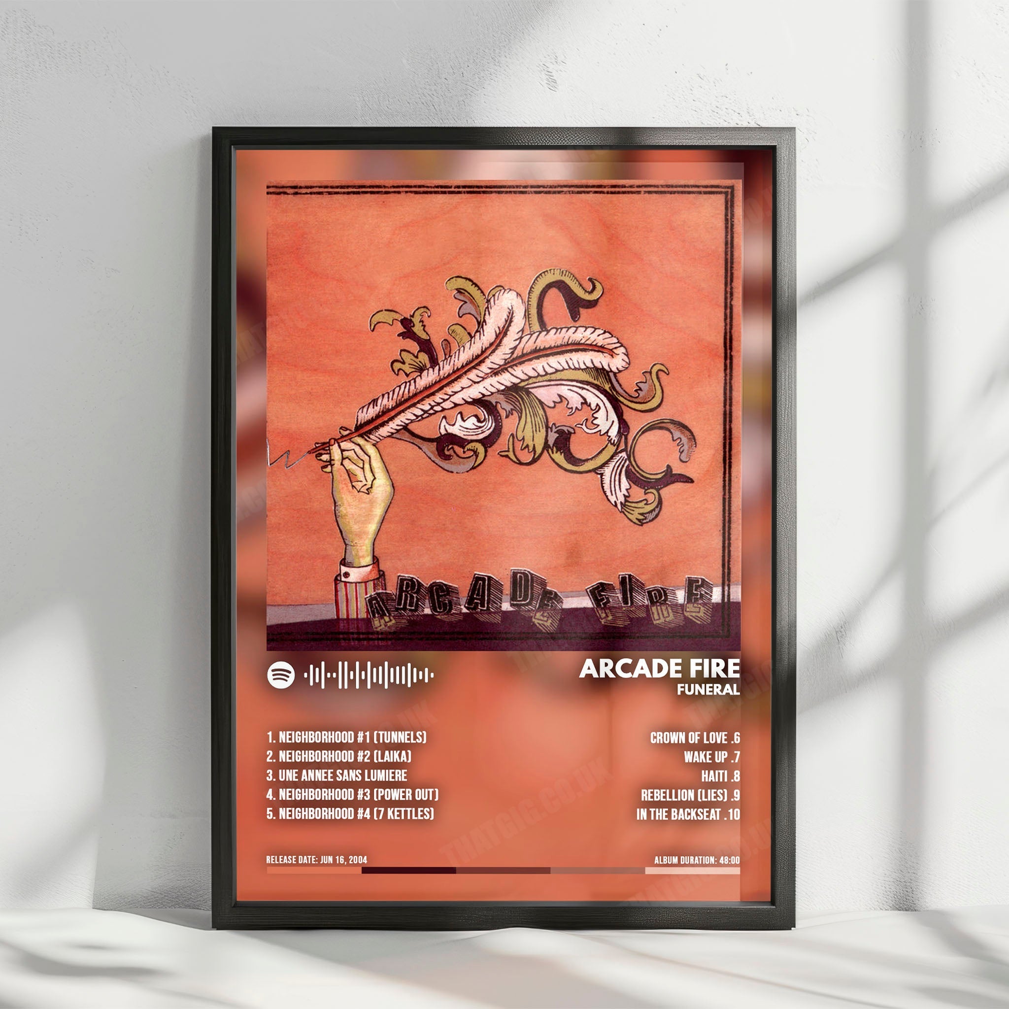 Arcade Fire "Funeral" Album Cover Poster - with Complete Tracklist
