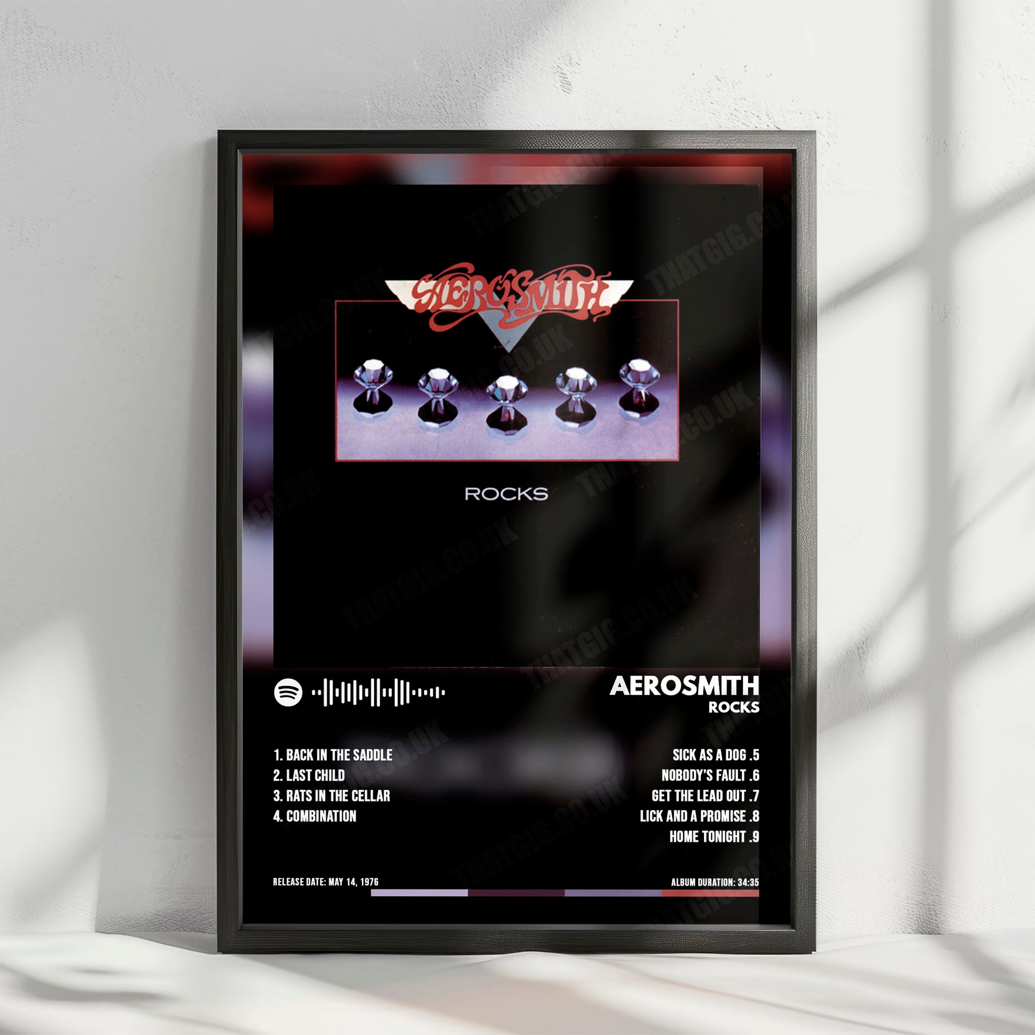 Aerosmith "Rocks" Album Cover Poster - with Complete Tracklist