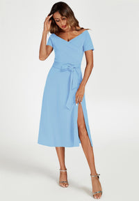 Bardot Midi Dress In Light Blue