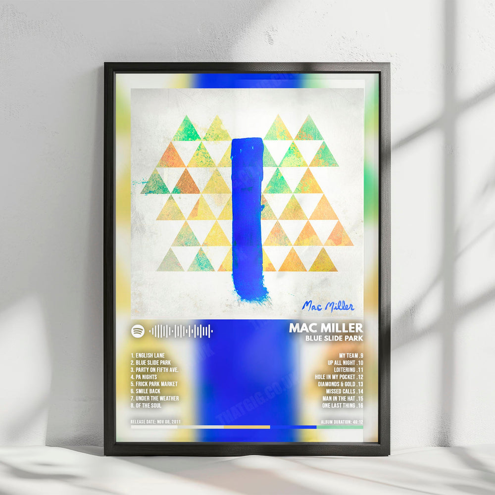 Mac Miller "Blue Slide Park" Album Cover Poster - with Complete Tracklist