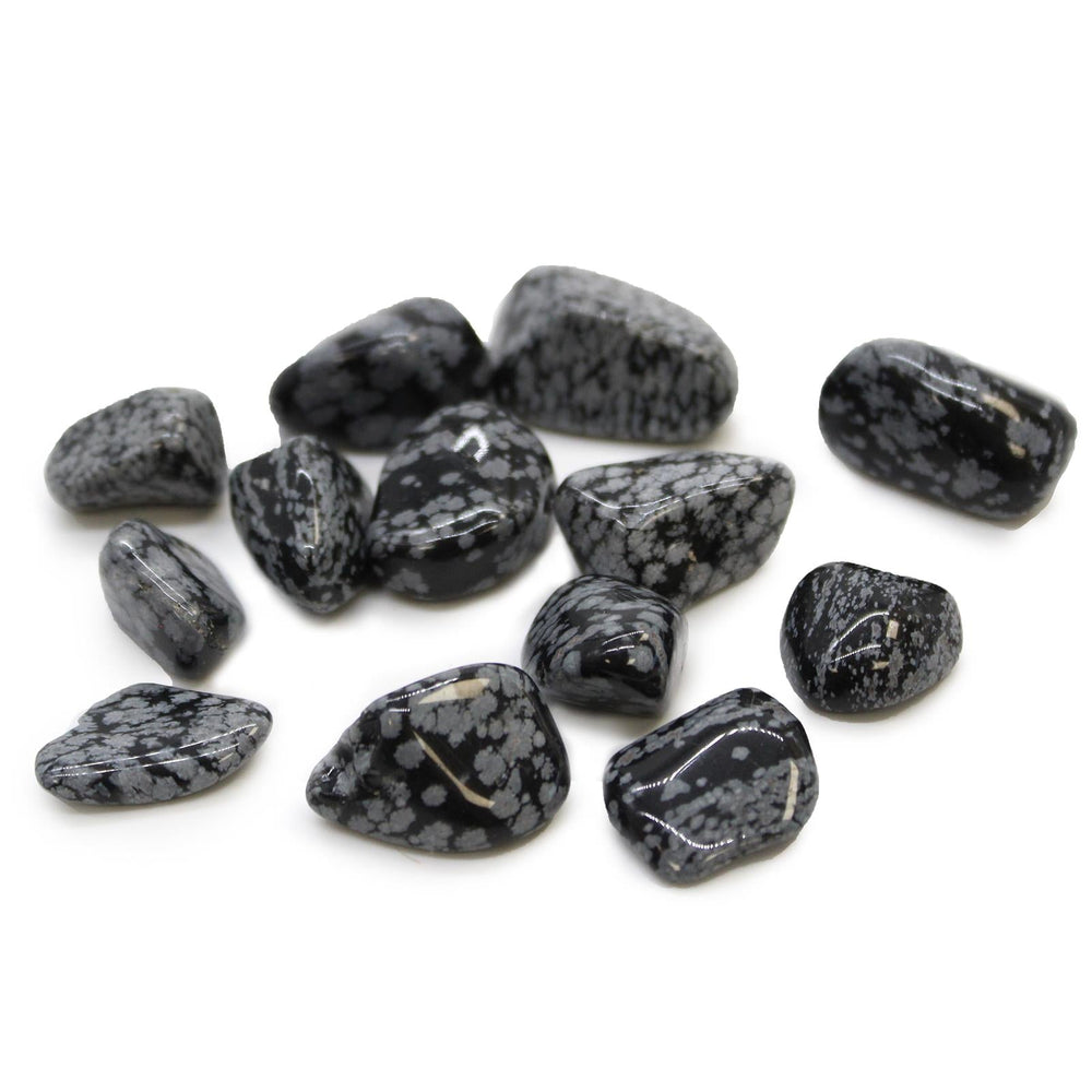 Obsidian Snowflake Tumblestone
